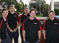 The team of mechanics at Riley's Garage Oatley